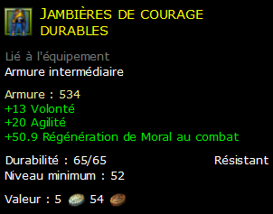 Jambières de courage durables