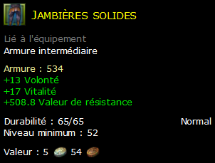 Jambières solides