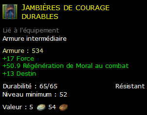 Jambières de courage durables