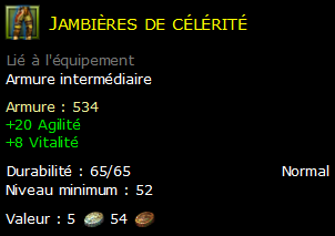 Jambières de célérité