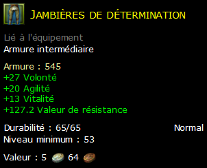 Jambières de détermination