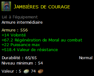 Jambières de courage