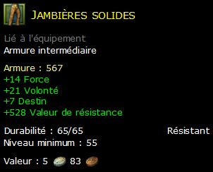 Jambières solides