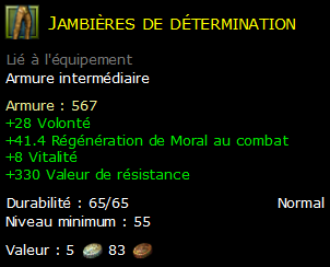 Jambières de détermination