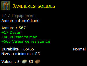 Jambières solides