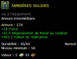 Jambières solides