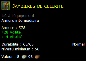 Jambières de célérité