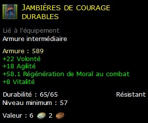 Jambières de courage durables