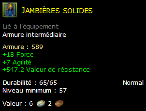 Jambières solides