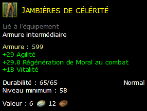 Jambières de célérité