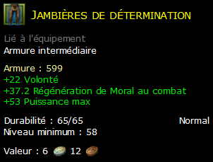 Jambières de détermination