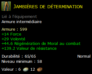 Jambières de détermination