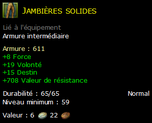 Jambières solides