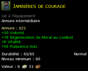 Jambières de courage