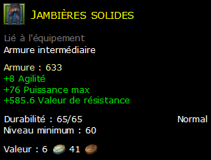 Jambières solides