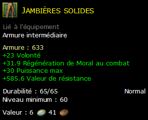 Jambières solides