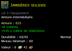 Jambières solides