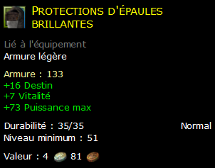 Protections d'épaules brillantes