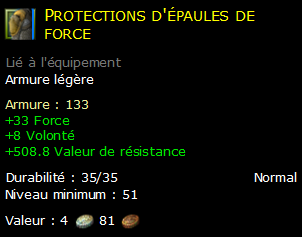 Protections d'épaules de force