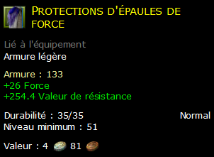 Protections d'épaules de force