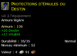 Protections d'épaules du Destin