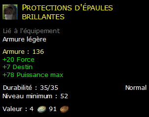 Protections d'épaules brillantes