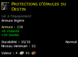 Protections d'épaules du Destin