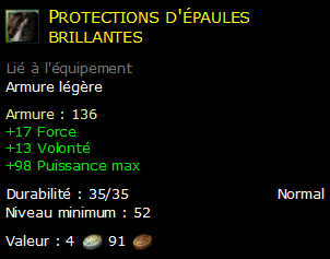 Protections d'épaules brillantes