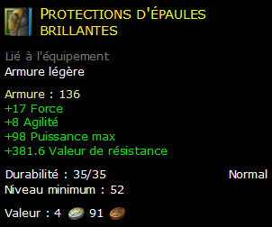 Protections d'épaules brillantes