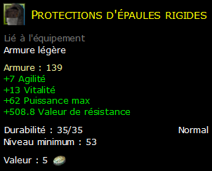 Protections d'épaules rigides