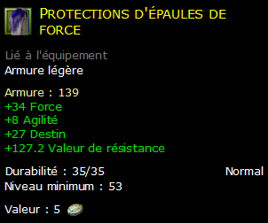 Protections d'épaules de force