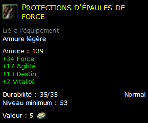 Protections d'épaules de force