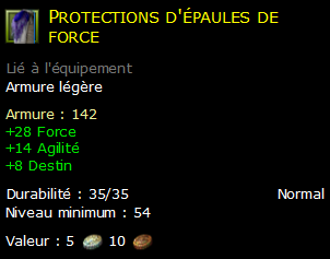 Protections d'épaules de force