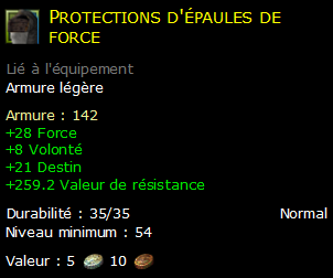 Protections d'épaules de force