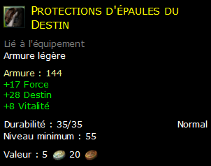 Protections d'épaules du Destin