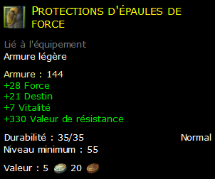 Protections d'épaules de force