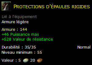 Protections d'épaules rigides