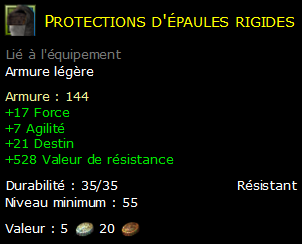 Protections d'épaules rigides