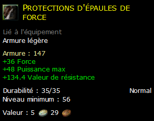 Protections d'épaules de force