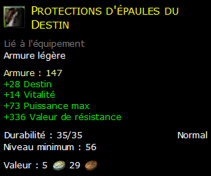 Protections d'épaules du Destin