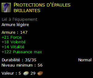 Protections d'épaules brillantes