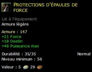 Protections d'épaules de force