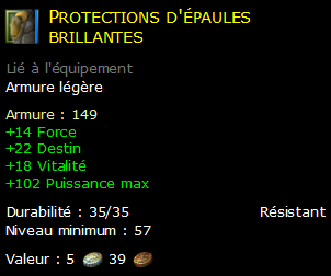 Protections d'épaules brillantes