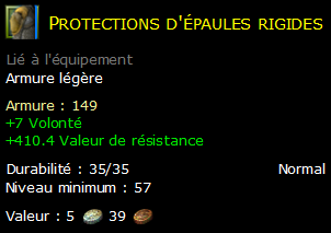 Protections d'épaules rigides