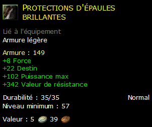 Protections d'épaules brillantes