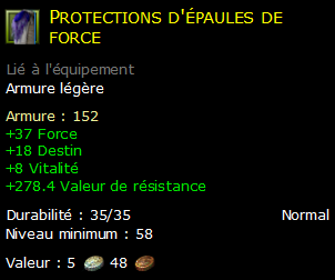 Protections d'épaules de force