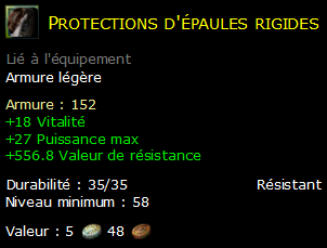 Protections d'épaules rigides