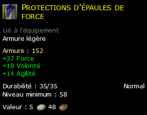 Protections d'épaules de force