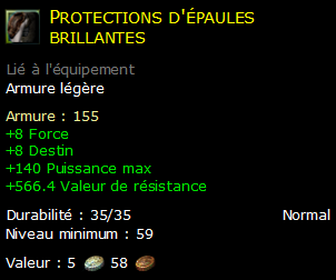 Protections d'épaules brillantes