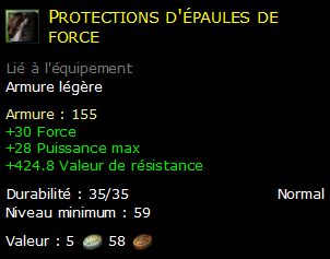 Protections d'épaules de force